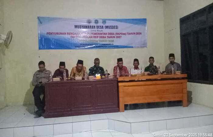 Bhabinkamtibmas Polsek Tikung  Kawal Musdes RKP 2026 Desa Guminingrejo