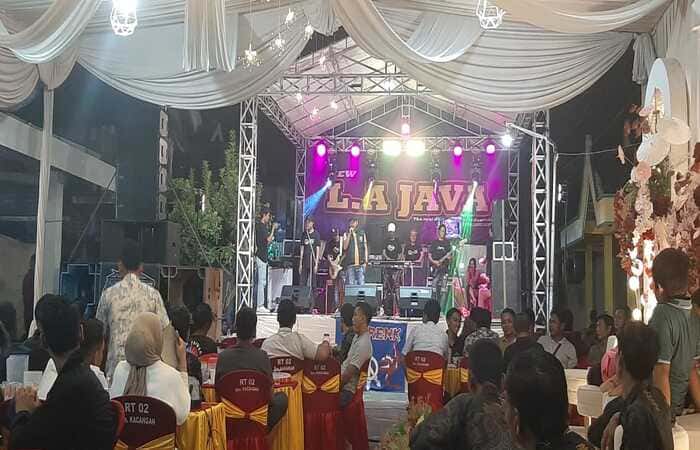 Polsek Tikung Kawal Hiburan Elektune di Dukuhagung