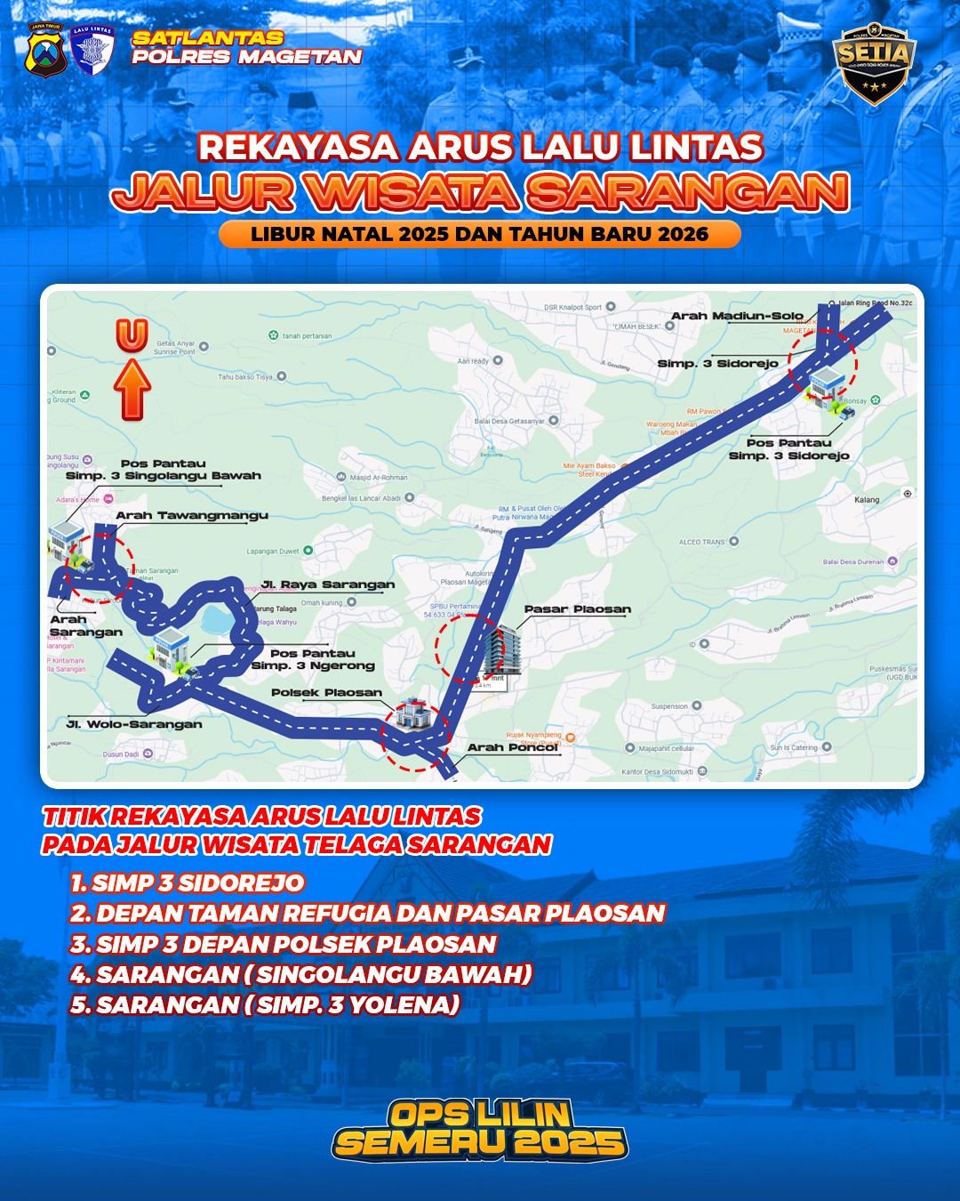 Libur Nataru 2025: Polres Magetan Perketat Keamanan, Siapkan Rekayasa Jalur Sarangan  ​