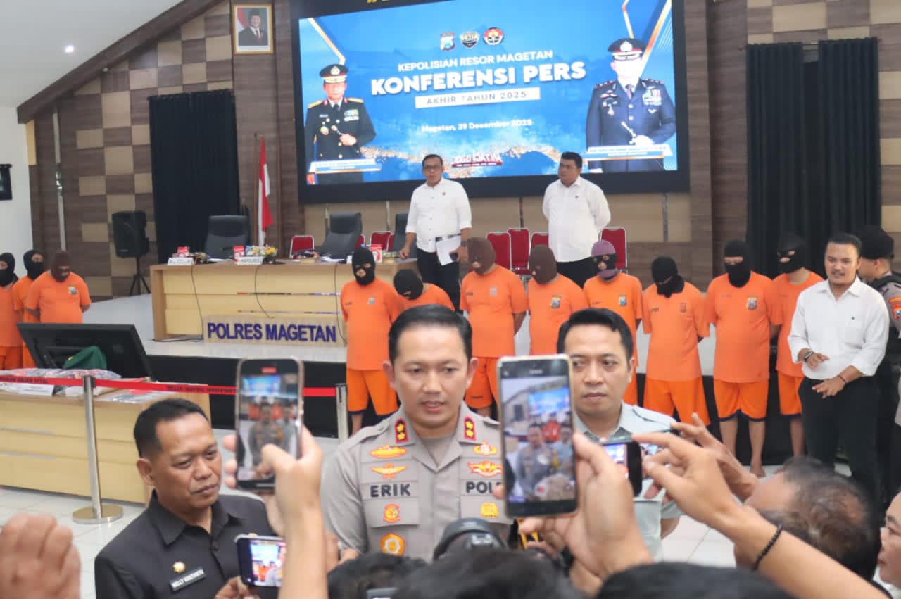 Capaian Akhir Tahun 2025: Polres Magetan Tuntaskan 157 Kasus Kriminal dan Rekor Pengungkapan Narkoba  ​