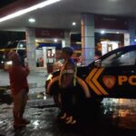 Patroli malam Polsek Tikung di SPBU untuk mencegah kejahatan 3C