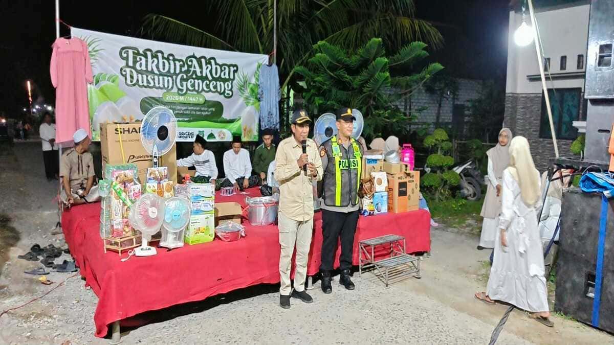 Kapolsek dan Camat Tikung hadiri Takbir Akbar tertib tanpa konvoi di Genceng
