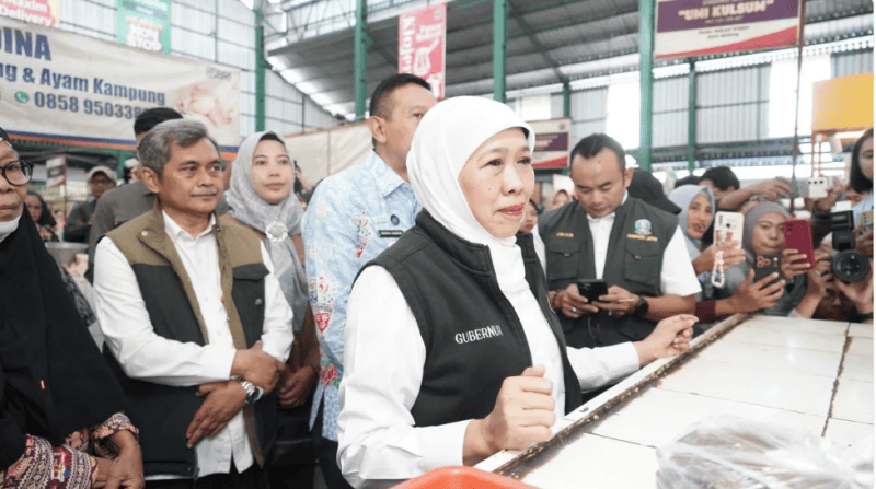 Gubernur Khofifah Sidak Pasar Klojen, Temukan Keterbatasan Stok Beras SPHP dan Minyakita