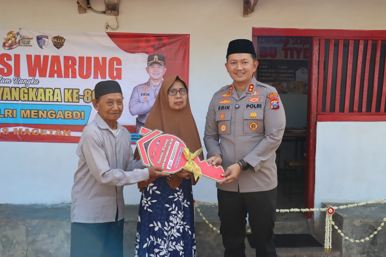 Hari Bhayangkara ke-80: Polres Magetan Sulap Warung Bu Tiyem Jadi Tempat Usaha Layak